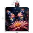 thumbnail image 2 of Butterfly Canvas Picnic Mat - Waterproof Outdoor Blanket for Camping, Beach, Park - Portable Foldable Mat with Handle and Anchor Stakes - Large Size for Family Picnics - Easy to Clean, 2 of 6