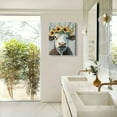 thumbnail image 4 of FCXZI Cow With Flower Crown Canvas Print Wall Art Home Decor 12x16in, 4 of 5