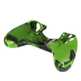 thumbnail image 3 of Funda de silicona antideslizante con agarre protector y 1 par de agarres para el pulgar para el controlador PS4 (funda de silicona verde camuflaje para agarres para el pulgar de PS4), 3 of 12
