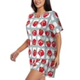 thumbnail image 2 of Lsque Sweet Red Fruit Women's Short-Sleeved Pajama Set - 2 Piece Soft and Lightweight Sleepwear Set-Large, 2 of 9