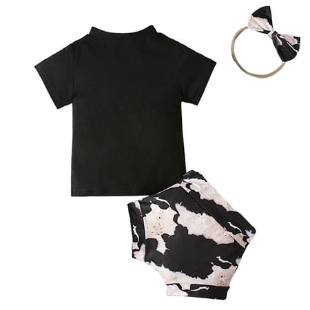 

TOWED22 Baby Outfit Girl Baby Girls Sleeveless Halter Bowknot Crop Top T-Shirt Button A-line Skirts 2Pcs Summer Outfits Black