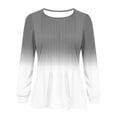 thumbnail image 4 of Inleife Fall Tops for Women Women's Casual Solid Color Long-Sleeved Loose Round Neck Non-Positioned Top, 4 of 5