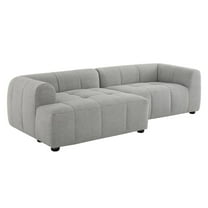 Modway Liana Left-Facing Upholstered Fabric Modular Sofa with Chaise in Pewter