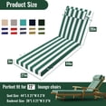 thumbnail image 3 of SDJPOI Outdoor Chaise Lounge Cushions,72×21×3in Patio Chair Cushion for Pool Beach（Green White,4pc）, 3 of 7