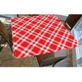 thumbnail image 2 of Checkered Fitted Square Polyester Tablecloth, Red & White Buffalo Lattice Elastic Edge Home Decor Table Clothes, Waterproof Table Cloth for Family Party, Fits 34x34 inch Table, 2 of 4