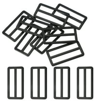 8pcs Flat Metal Slide Buckle, 2" Zinc Alloy Adjustable Buckles, Webbing Strap Fastener Tri Glide Adjuster Slider for Bags Backpack Purse Belts, Black