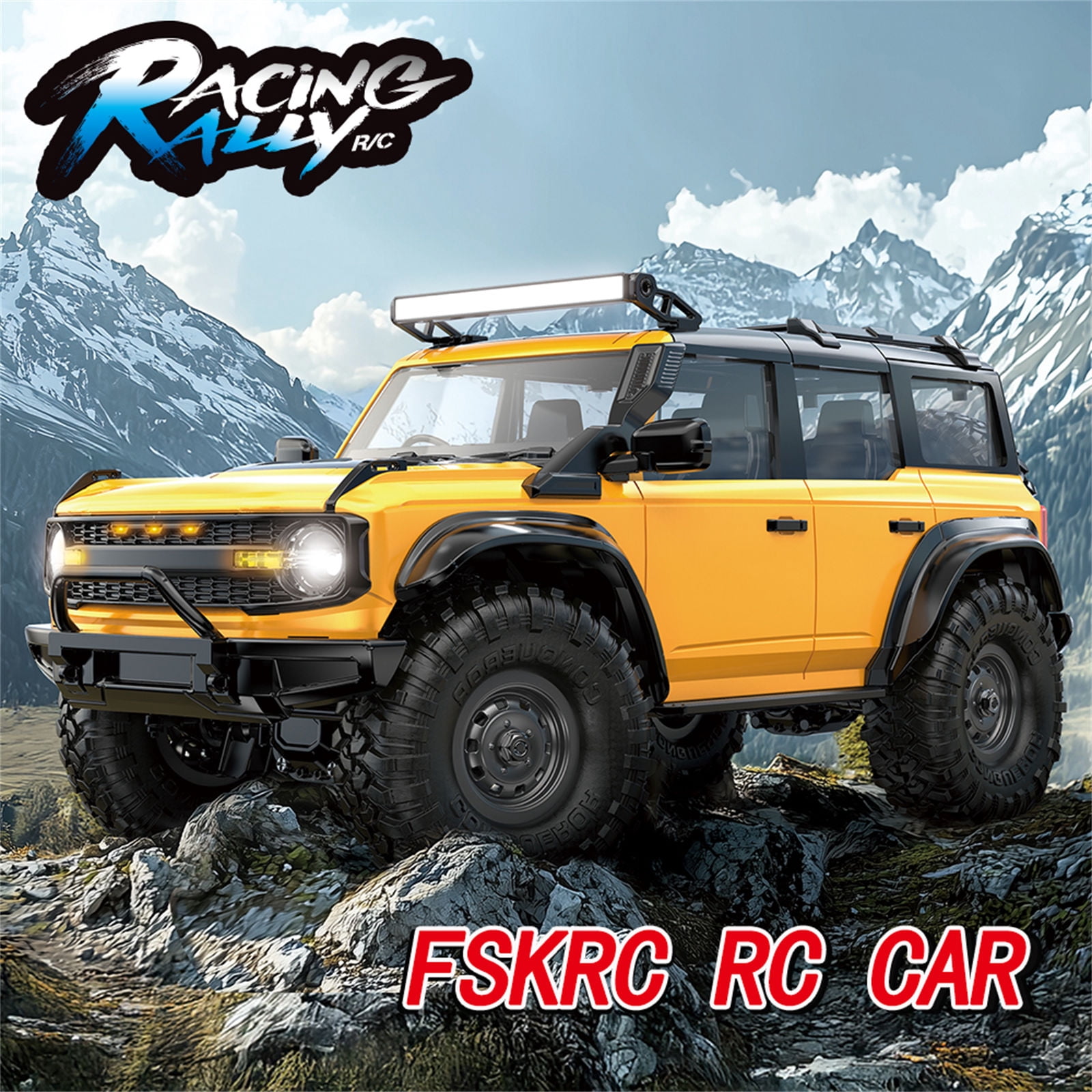 Remote Control Truck 1/16 Scale Offroads Play Vehicle with LED Roof Head Lamp Adult Outdoor Competitive Toy 4Wheel Drive