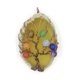 thumbnail image 1 of Zhuge Colgante de collar con 7 cuentas redondas de piedra y colgante enrollado en alambre de cobre antiguo para decoración vintage (amarillo), 1 of 5