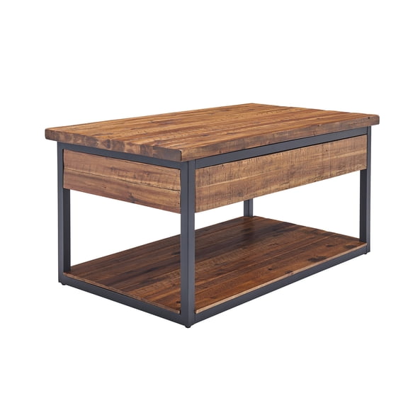 Alaterre Claremont 42"L Rustic Wood Coffee Table with Low Shelf