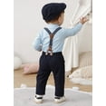 thumbnail image 4 of WESIDOM Toddler Infant Boys Formal Clothes 0-18M Romper Pant Shirt Bowtie Braces Cotton Fabric 4PCS, 4 of 6