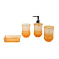 thumbnail image 1 of Dispensador de jabón, soporte para cepillos de dientes, estuche de almacenamiento, jabonera portátil para enjuague bucal, encimera, decoración de baño Naranja, 1 of 8
