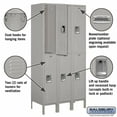thumbnail image 4 of 12" Wide Double Tier Standard Metal Locker - 3 Wide - 6 Feet High - 18 Inches Deep - Gray - Unassembled, 4 of 4