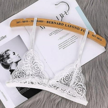 

Clearance Sale!!!Women Charming Floral Lace Bralettes Deep V Adjustable Strap Everyday Bra Transparent Cup Wireless Bras Brassiere Underwear