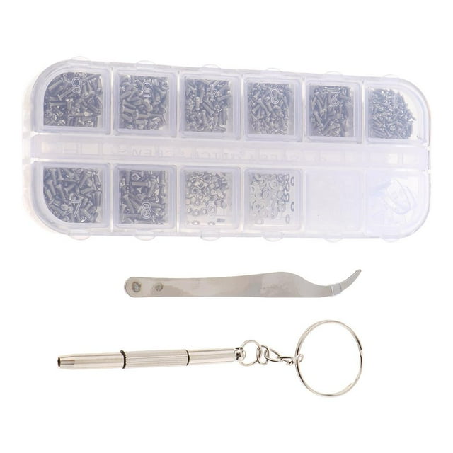 MERIGLARE Kit of Tweezer Tiny Screws Nut+Screwdriver Eyeglass Glasses Repair Tool Set