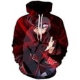 thumbnail image 1 of Naruto Anime Cartoon Hoodie Uzumaki Naruto Cosplay Akatsuki Uchiha Itachi Full-Size Sweatshirt 3D Printed Hooded Sweater CoatL(60-70kg) Gao Jinjia LED, 1 of 2