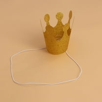 WHAMVOX Golden Birthday Party Hats with Glitter Design for Kids and Adults Proper Size PVC Crowns 12pcs