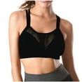thumbnail image 2 of Hontri Women's Solid Color Underwire Bra - Large Size Hollow Sports Black L, 2 of 8