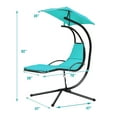 thumbnail image 2 of Patiojoy Outdoor Hanging Chaise Lounge Chair Floating Chaise Swing Lounger w/Canopy & Cushion Turquoise, 2 of 6