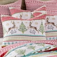 thumbnail image 3 of Merry & Bright by Levtex Home - Comet and Cupid - Quilted Standard Sham - Holiday Deer and Christmas Trees - Red Green White Teal - Reversible - Microfiber, 3 of 4
