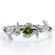 thumbnail image 1 of JeenMata Anillo de Compromiso con Solitario de Turmalina Verde Natural de Forma Redonda de 0,50 Quilates con Baño de Oro Blanco de 18 K sobre Plata Inspirado en la Naturaleza, 1 of 6