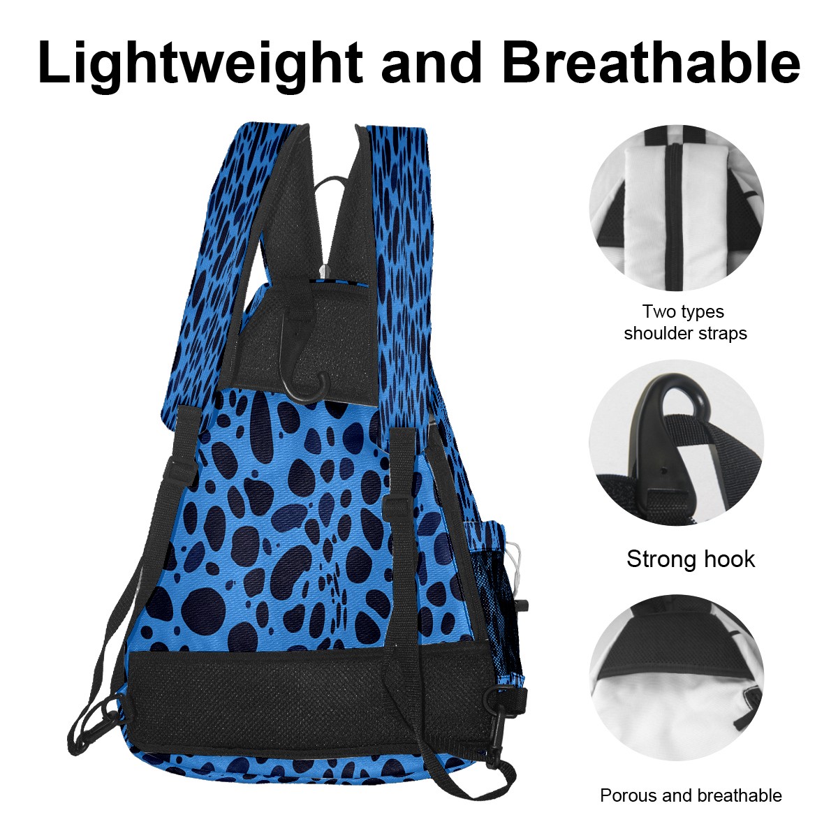 Pickleball Bags for Men Women Pickleball Backpack with Large Capacity Lightweight Adjustable Pickleball Sling Bag Hold Paddles, Balls, Accessories Blue Leopard