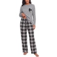 thumbnail image 4 of MINTREUS Womens Pajama Sets Long Sleeve Pj Set Soft Two Piece Sleepwear Set with Pockets, 4 of 8