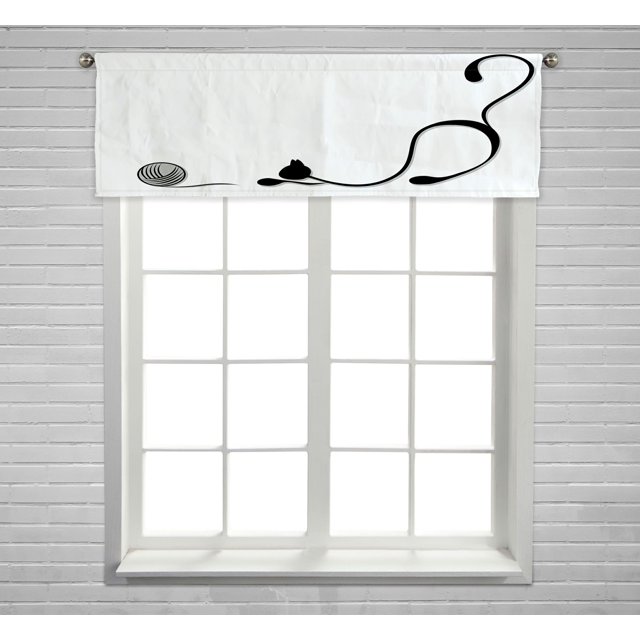 Cenefa para Ventana ABPHQTO Un Gato Juega Con el ovillo de Hilos 45x130 cm