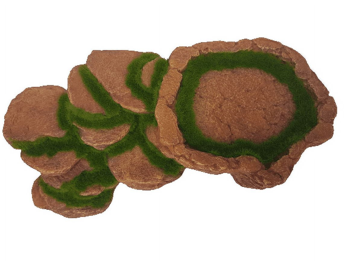 Large Rock with Moss, Artificial Bridge Aquarium Ornament Perfect for Reptile or Tropical Fish Tanks