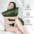 thumbnail image 4 of Silk Pillow Cases with Zipper, Mulberry Pillow Case,Green,Standard,1pc, 4 of 7