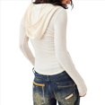 thumbnail image 3 of Túnica de Punto Acanalado de Larga para Mujer, Cuello Redondo, Botones, Informal, Estilo Henley, Blusa Ajustada. L, 3 of 7
