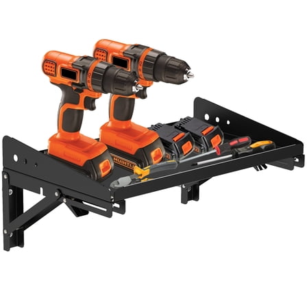 MUTUACTOR Heavy Duty Shelf Brackets,100lbs High Bearing Capacity Folding Shelf Bracket Wall Mounted,15.7” 2PCS Solid Metal Brackets for Garage Kitchen Laundry DIY Work Station and RVs