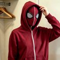 thumbnail image 5 of Spider Cosplay Hoodie Full Zip Mask Sweatshirt Superhero Costume Jacket Web Print Streetwear for Holiday Party Fans, 5 of 7