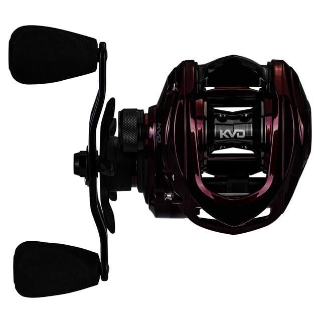 Lew's KVD Baitcast Fishing Reel, Right-Hand Retrieve, 7.5:1 Gear Ratio, 10  Bearing System with Stainless Steel Double Shielded Ball Bearings, Burgundy  