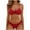 Red, variant on Swimsuit Women 2 Piece Bikini Sets Ribbed U-Wire Bikini Top with Cheeky Cutout Bottom Womens Swimwear Bathing Suits