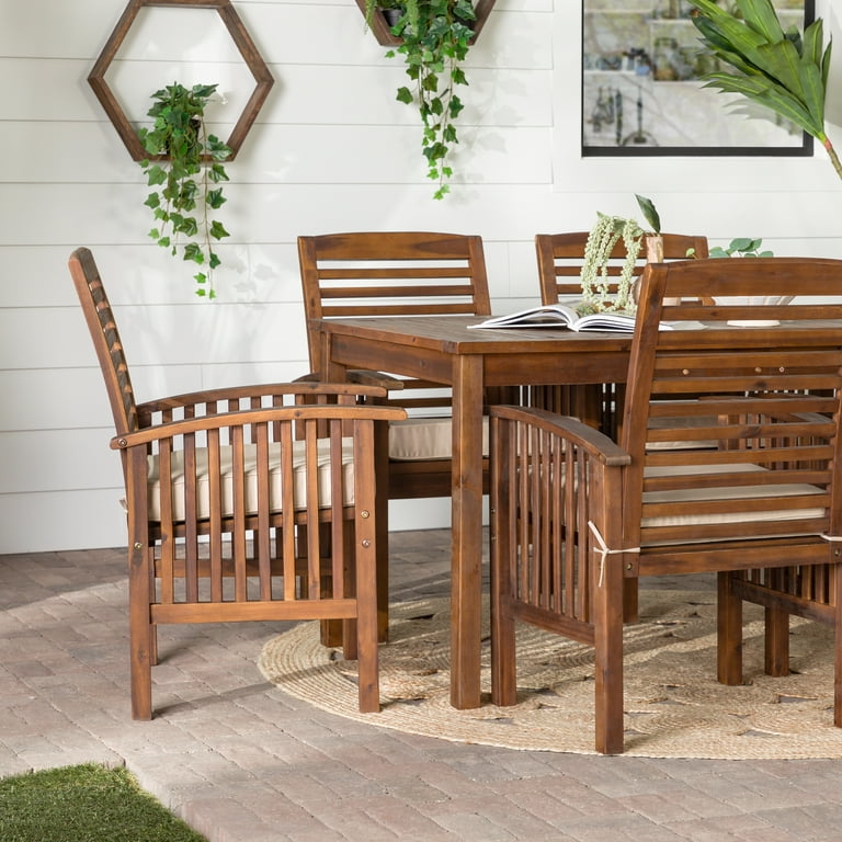 Walker Edison Outdoor Patio Dining Set 7 Piece Multiple Colors and Styles