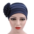 thumbnail image 4 of Fusipu Turban Hat Stretchy Breathable Solid Color Women Side Flower Beanie Cap Headwear Hair Accessories, 4 of 8