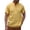 Yellow, variant on Men Cotton Linen Henley Shirt Casual Roll Up Short Sleeve Summer T Shirt Button Band Collar Tee Top Beach Hippie Shirts