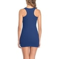 thumbnail image 6 of Sociala Women's Ribbed Long Tank Tops Racerback Undershirts with Shelf Bra, 6 of 6