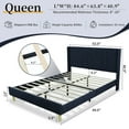 thumbnail image 4 of Queen Size Upholstered Bed Frame,40.9" High Headboard,Strong Metal Frame,Wooden Slats Support,No Box Spring Needed,Easy Assembly,Linen Fabric,Dark Blue, 4 of 10