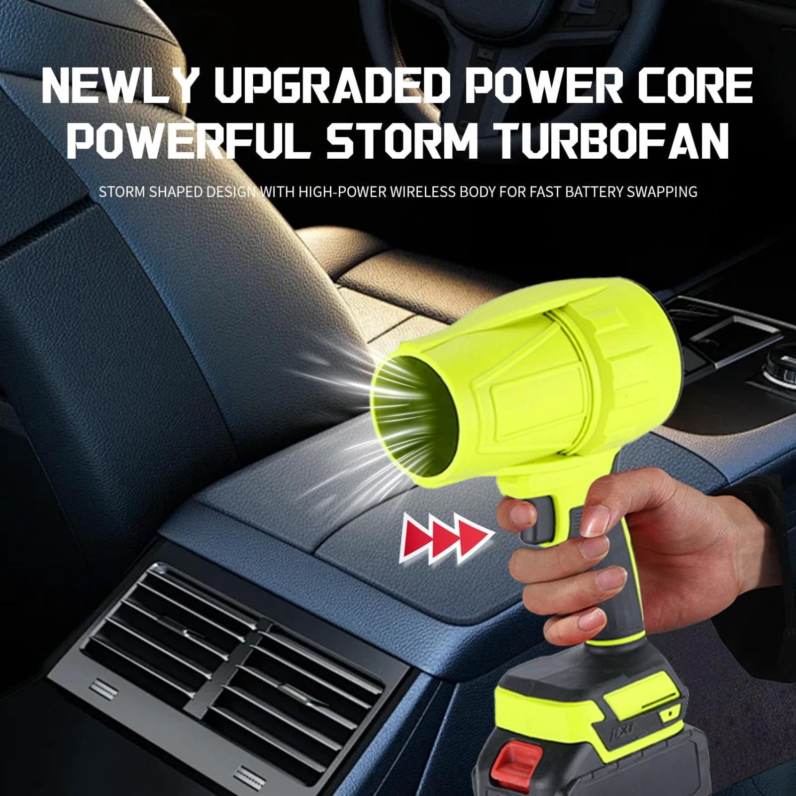 11000 RPM Cordless Leaf Blower - 21V Electric Handheld Leaf Blower with Batteries & Fast Charger - 623g Lightweight for Patio, Lawn, Yard, Deck Cleaning Yellow