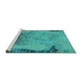 thumbnail image 2 of Ahgly Company Machine Washable Indoor Rectangle Oriental Turquoise Blue Industrial Area Rugs, 2' x 5', 2 of 4