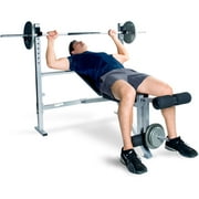 CAP Strength Deluxe Mid-Width Weight Bench with Leg Attachment (500lb Capacity), Black and Gray