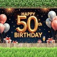 thumbnail image 6 of Yatrandify Decorative Design Happy Birthday Banner Balloon Decoration 50th Birthday Party Banner for Birthday Celebration Event Decoration Indoor Party, 6 of 6