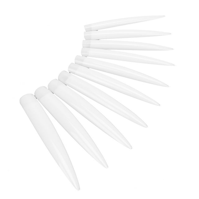 Long Nail Tip, False Nails Tips Safe Non- Multi-purpose Long Pointed 10pcs ABS For Nail Extension UV Nails Manicure Learning Natural Color,Transparent Color
