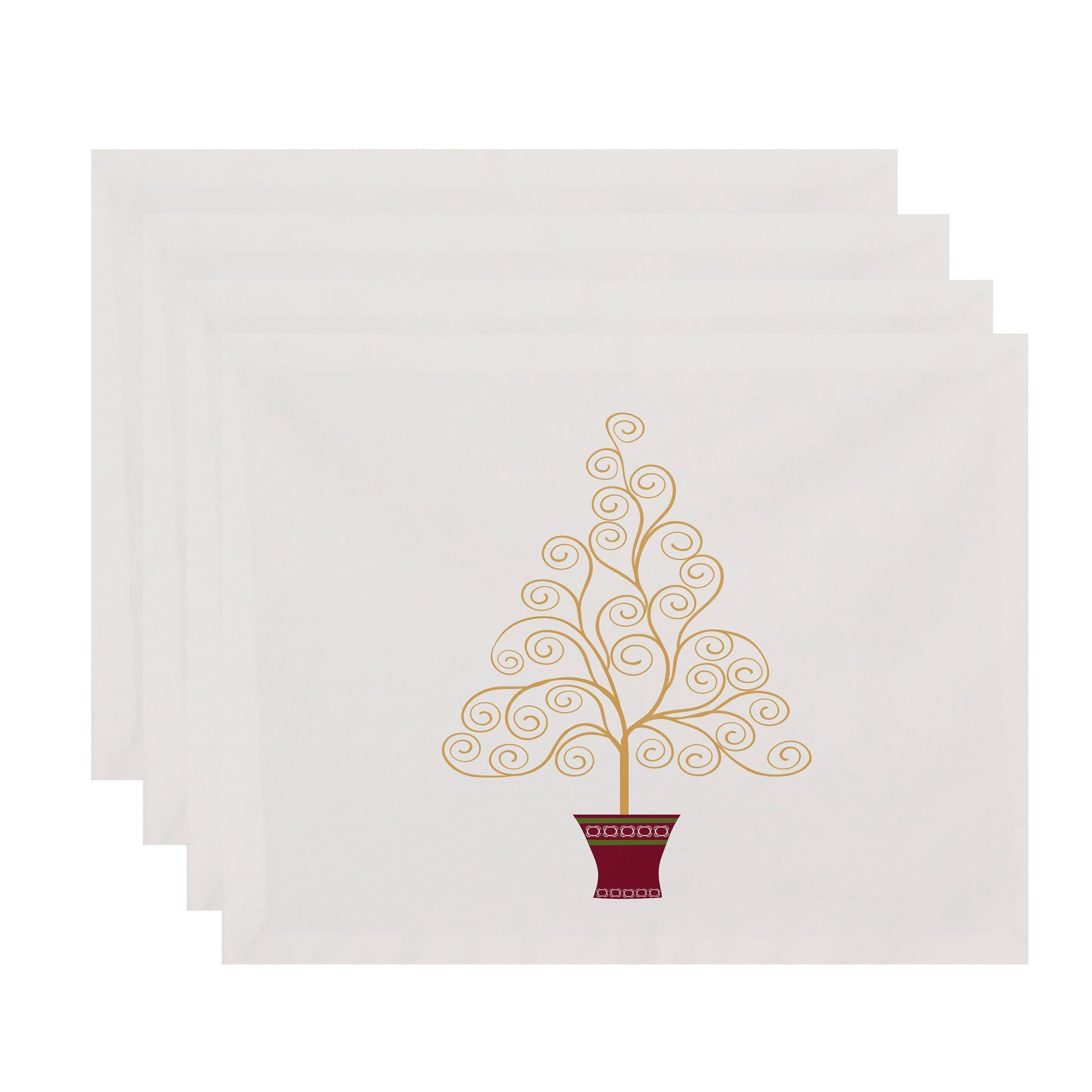 Holiday Essence Filigree Tree Geometric Print Placemat