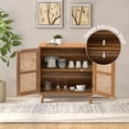 thumbnail image 5 of 28" Storage Sideboard Cabinet, Tina's Home 2 Rattan Doors Wooden Buffet Adjustable Shelves Bedroom, 5 of 8