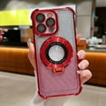 thumbnail image 2 of Feishell for iPhone 15 Pro Case with Magnetic Ring Stand [Compatible with MagSafe] Luxury Glitter Bling Sparkle Four Corner Shockproof Cover for Women Girls For iPhone 15 Pro, Red, 2 of 13