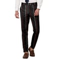 thumbnail image 1 of Pantalones de vestir de ajuste slim con rayas para hombre, color negro oscuro, con cordón de contraste 30, 1 of 6