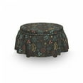 thumbnail image 3 of Botanical Ottoman Cover, Outline Drawn Seed Berry, 2 Piece Slipcover Set with Ruffle Skirt for Square Round Cube Footstool Decorative Home Accent, Standard Size, Multicolor, by Ambesonne, 3 of 5