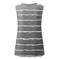 thumbnail image 5 of Brilliant Womens Tank Tops Plus Size Fashion Women's Summer V-Neck Sleeveless Striped Casual Tank Top Blouse (Gray,L), 5 of 6